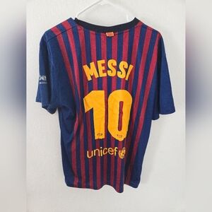FC BARCELONA 2011/2012 LIONEL MESSI #10 FOOTBALL SOCCER SHIRT JERSEY Mens XL